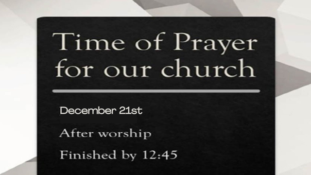 Time of Prayer for our Church